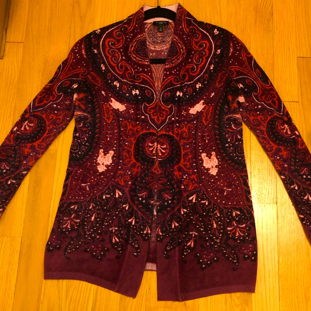 🎈🎉Host Pick! 🎀🌈 Talbots Petite Paisley Cardigan